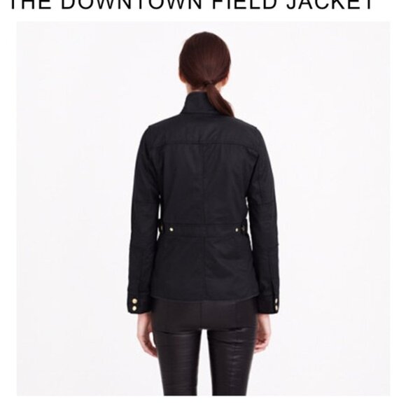 J. Crew Downtown Field Waxed Jacket Black - Picture 2 of 10